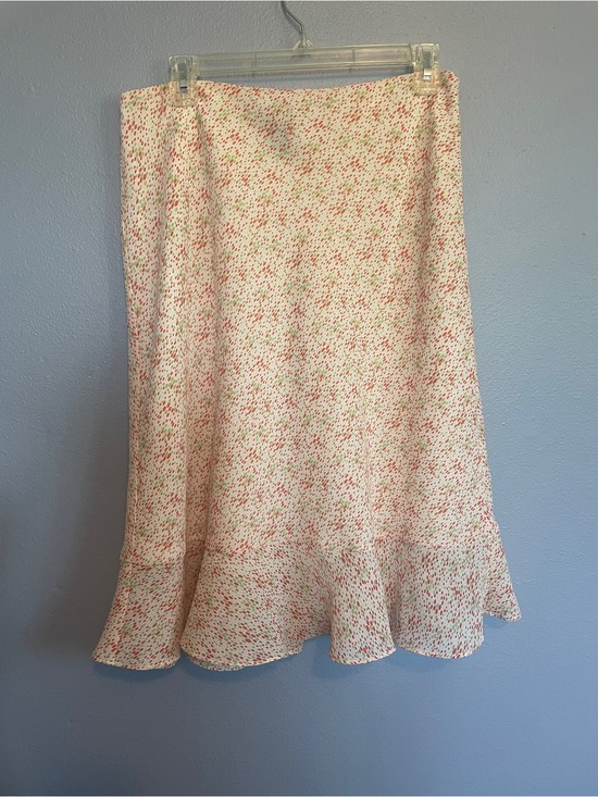 Ann Taylor Dresses & Skirts - Ann Taylor Loft Floral Ruffle Crepe Hem Skirt size 10